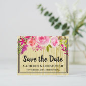 Carte Postale Pays rustique Enregistrer la date Faire-part flora (Debout devant)