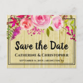 Carte Postale Pays rustique Enregistrer la date Faire-part flora (Devant)