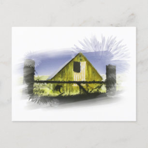 Carte Postale *~* Pays Rustique Grange Drapeau américain AR19