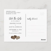 Carte Postale Pays Rustique Mariage Tournesol Enregistrer La Dat (Dos)