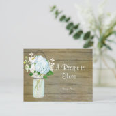 Carte Postale Pays rustique Mason Jar Blush Blue Hydrangeas (Debout devant)