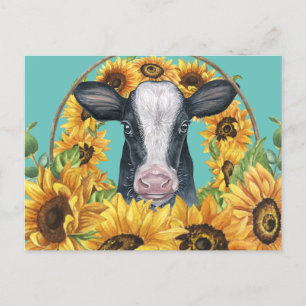 Carte Postale Pays Sunflower Cow