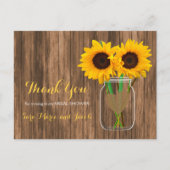 Carte Postale Pays Sunflower Mason Jar - Merci (Devant)