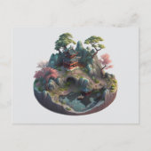 Carte postale Paysage 3D Imaginaire chinois mignon (Devant)