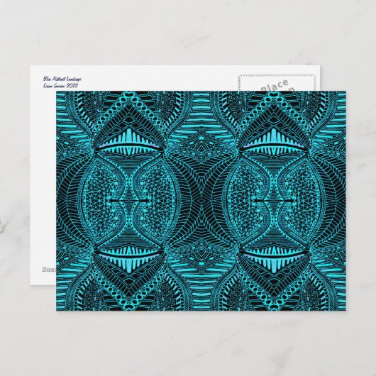 Carte postale Paysage Abstrait bleu (Devant / Derrière)