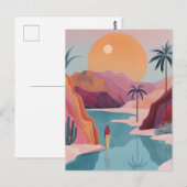 Carte Postale Paysage Abstrait de Boho (18) (Devant / Derrière)