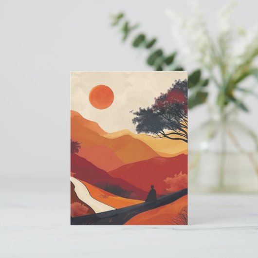 Carte Postale Paysage Abstrait de Boho (19) (Debout devant)