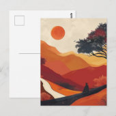 Carte Postale Paysage Abstrait de Boho (19) (Devant / Derrière)