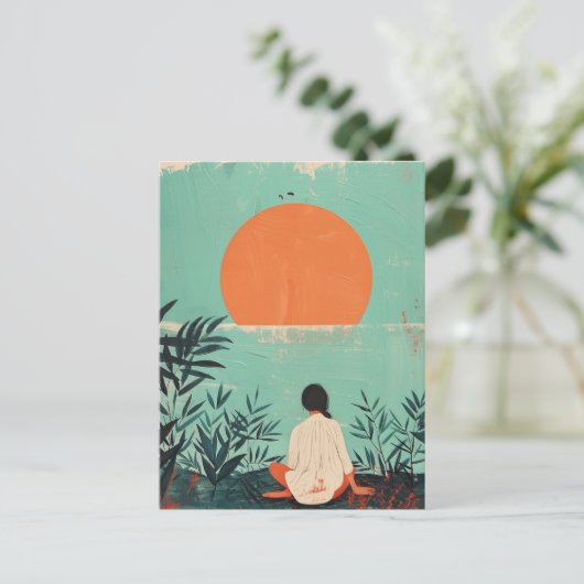 Carte Postale Paysage Abstrait de Boho (22) (Debout devant)