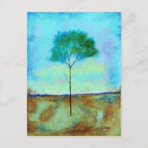 Carte Postale Paysage Abstrait Peinture d'arbre maigre