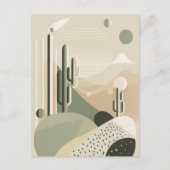 Carte Postale Paysage Abstrait vert du désert du Boho (Devant)