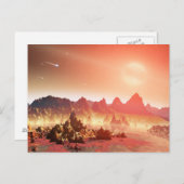 Carte Postale Paysage alien rose et jaune (Devant / Derrière)