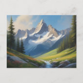 Carte Postale Paysage alpin Aquarelle Art (Devant)