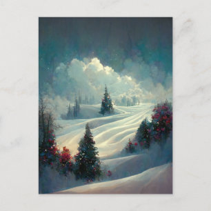 Carte postale paysage arbre de Noël entreprise ave