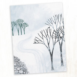 Carte Postale Paysage artistique de neige d'hiver
