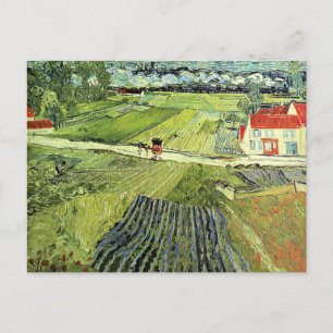 Carte Postale Paysage avec Carrosse et Train