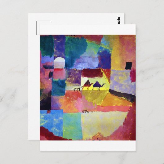 Carte Postale Paysage avec chameaux, Paul Klee (Devant / Derrière)
