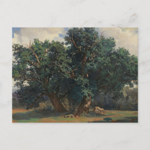 Carte Postale Paysage avec chênes par Alexandre Calame