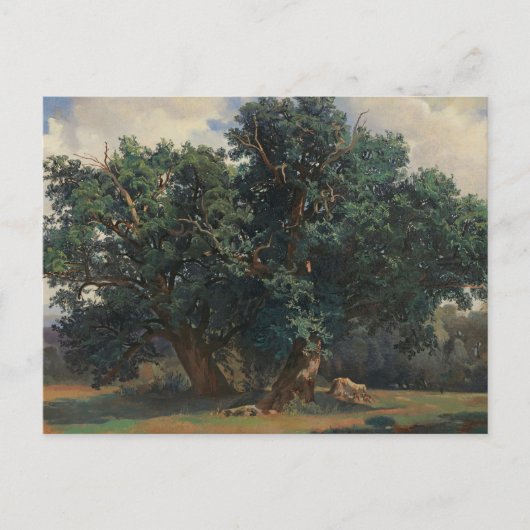 Carte Postale Paysage avec chênes par Alexandre Calame (Devant)