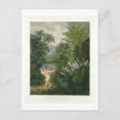 Carte Postale Paysage avec Cupid pointant une flèche vers un per (Devant)