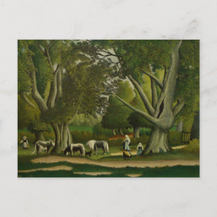 Carte Postale Paysage avec Milkmaits par Henri Rousseau