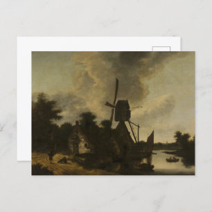 Carte Postale Paysage avec moulin à vent - Salomon Rombouts