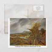 Carte Postale Paysage Avec Obélisque Par Rembrandt Van Rijn (Devant / Derrière)