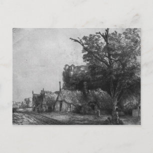 Carte Postale Paysage avec trois chalets, 1650