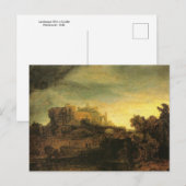 Carte postale Paysage avec un château de Rembrandt (Devant / Derrière)