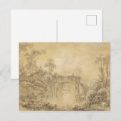 Carte Postale Paysage avec un pont rustique (Devant / Derrière)