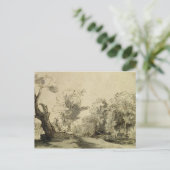 Carte Postale Paysage avec un sentier, arbre presque mort à gauc (Debout devant)