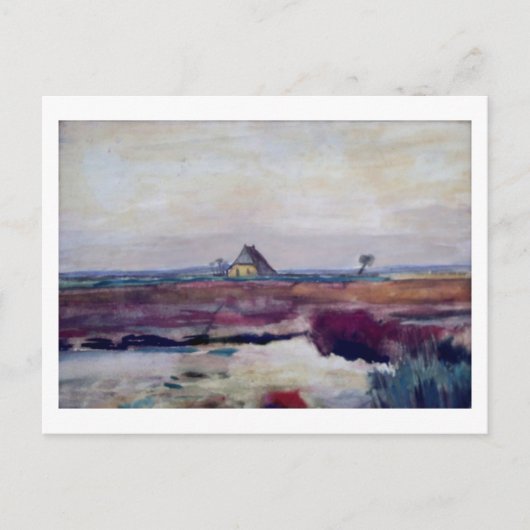 Carte Postale Paysage avec une ferme, Van Gogh Art (Devant)