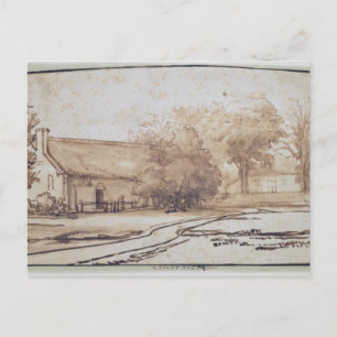Carte Postale Paysage avec une maison de paysans, années 1640