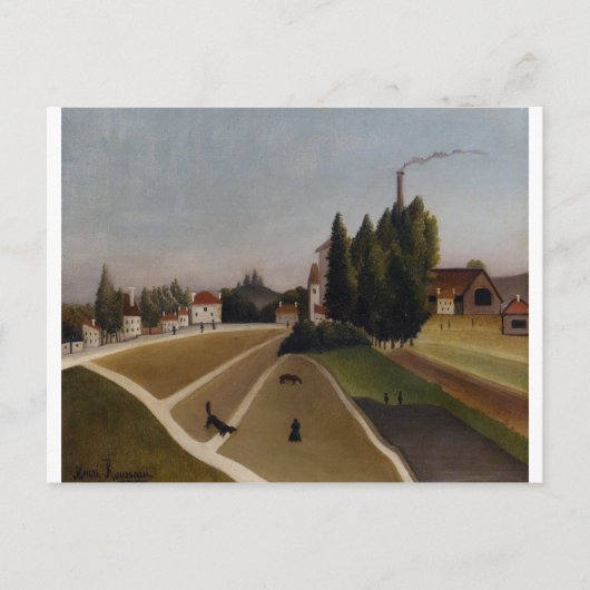 Carte Postale Paysage avec usine par Henri Rousseau (Devant)