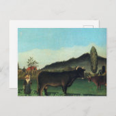 Carte Postale Paysage avec vache par Henri Rousseau (Devant / Derrière)