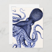 Carte Postale Paysage Bleu Octopus (Devant / Derrière)