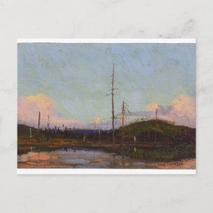 Carte Postale Paysage canadien vintage Tom Thomson Soirée artist