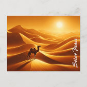 Carte Postale Paysage chameau décor désert soleil sec (Devant)