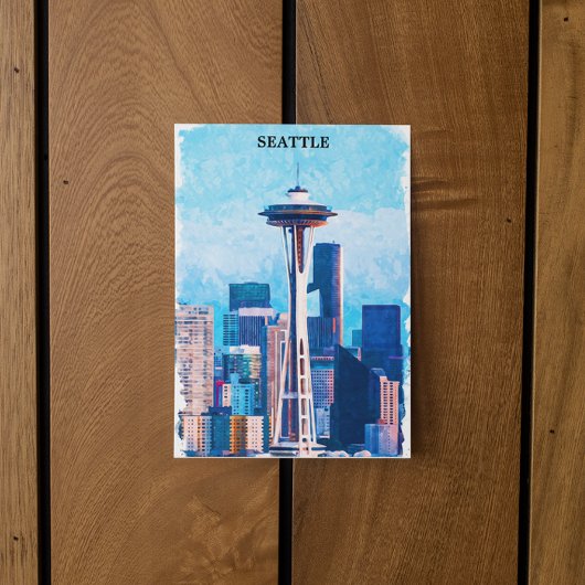 Carte Postale Paysage coloré de Seattle Washington
