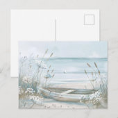 Carte Postale paysage côtier bleu clair et blanc (Devant / Derrière)
