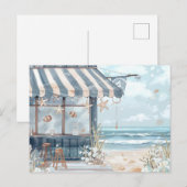 Carte Postale paysage côtier bleu clair et blanc (Devant / Derrière)