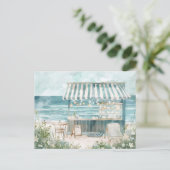 Carte Postale paysage côtier bleu clair et blanc (Debout devant)