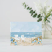 Carte Postale paysage côtier bleu clair et blanc (Debout devant)
