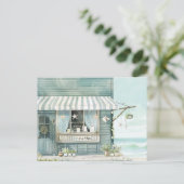 Carte Postale paysage côtier bleu clair et blanc (Debout devant)