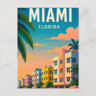 Carte Postale Paysage côtier tropical de Miami Floride
