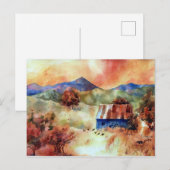 Carte Postale Paysage d'aquarelle de Serene Mountain (Devant / Derrière)