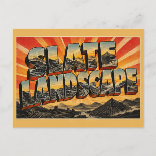Carte Postale Paysage d'ardoise Pays de Galles Art de voyage vin