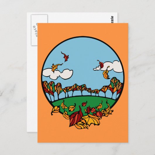 Carte Postale Paysage d'automne (Devant / Derrière)