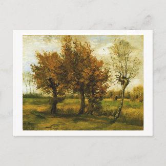 Carte Postale Paysage d'automne Quatre arbres Van Gogh Art