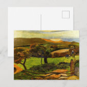 Carte Postale Paysage de Bretagne par Paul Gauguin (Devant / Derrière)